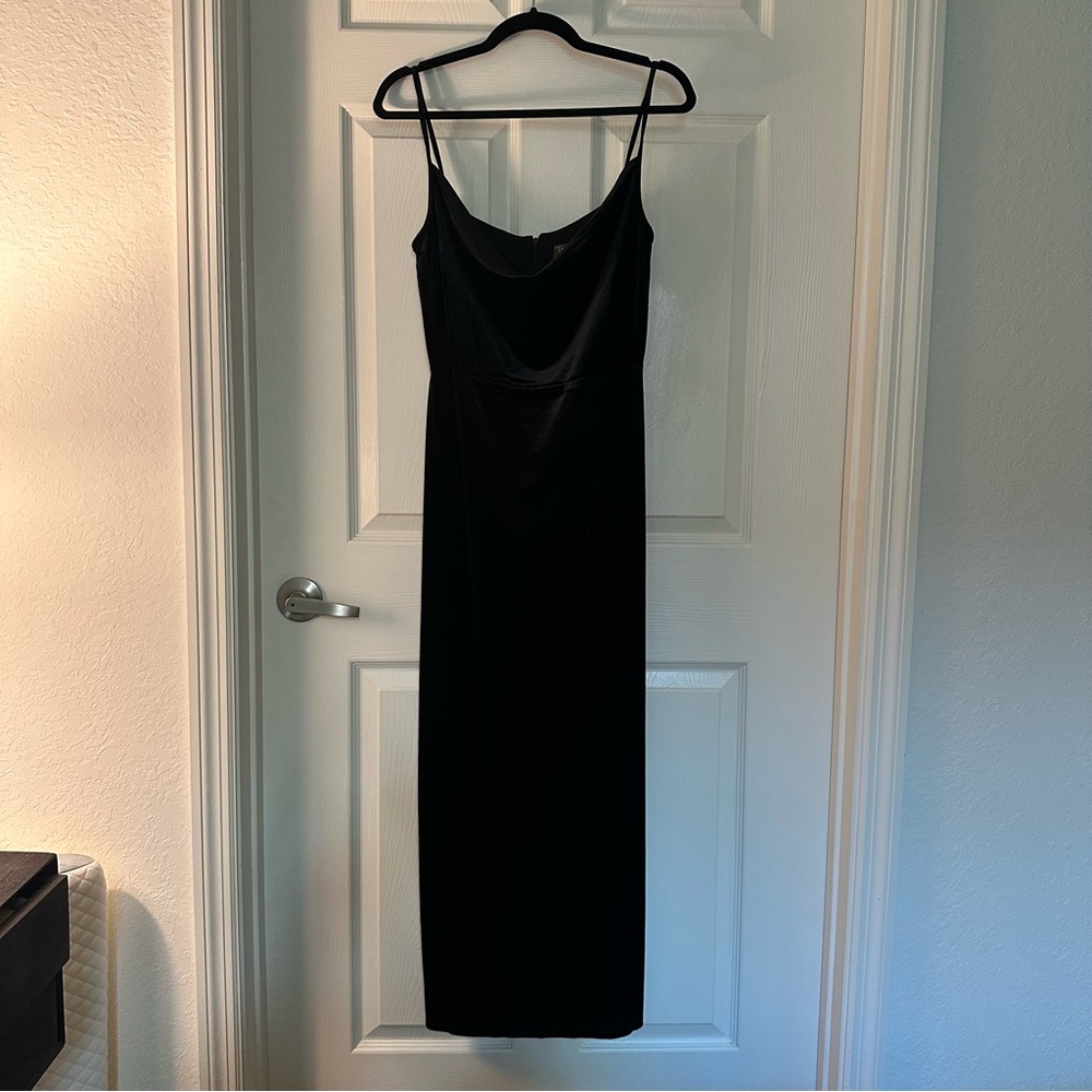 Taylor Black Spaghetti Strap Slip Maxi Dress